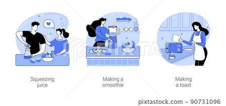 Making breakfast isolated cartoon vector illustrations se Making breakfast isolated cartoon vector illustrations se 90731096