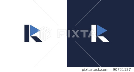 The initial logo design of the letter R is combined with a unique and interesting play symbol The initial logo design of the letter R is combined with a unique and interesting play symbol 90731127