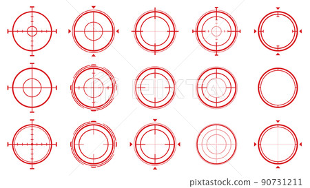 Aiming illustration material set_red 90731211