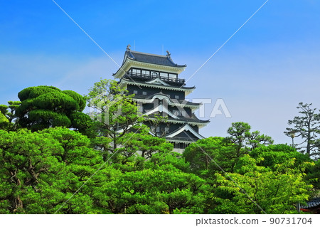 [Hiroshima Prefecture] Fukuyama Castle after reconstruction (iron plate on the north side of the castle tower) 90731704