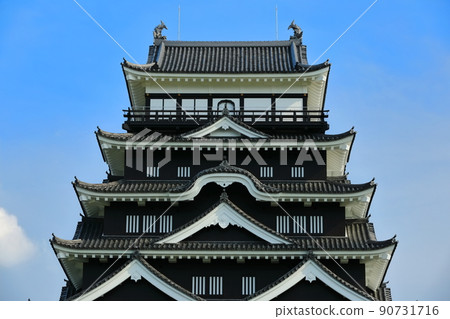 [Hiroshima Prefecture] Fukuyama Castle after reconstruction (iron plate on the north side of the castle tower) 90731716