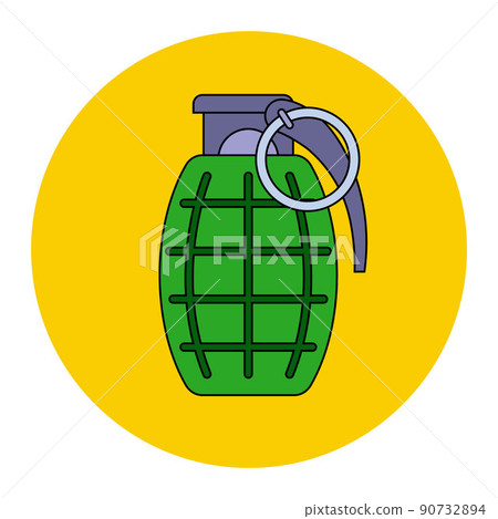 green combat grenade. chica on a grenade. military weapon. 90732894