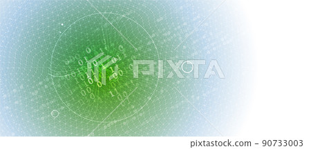 Quantum processing. Deep learning artificial intelligence. Future new technology  for business or science presentation 90733003