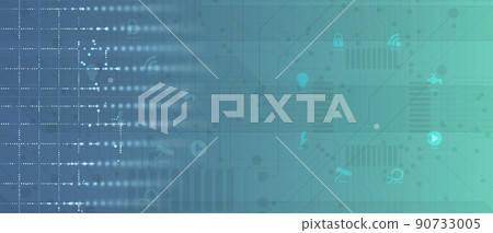 Quantum processing. Deep learning artificial intelligence. Future new technology for business or science presentation Quantum processing. Deep learning artificial intelligence. Future new technology for business or science presentation 90733005