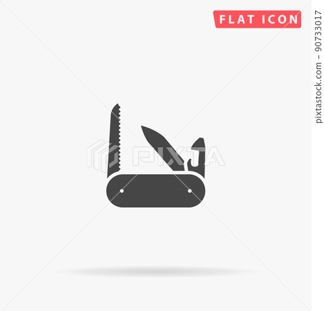 Swiss army knife flat vector icon Swiss army knife flat vector icon 90733017