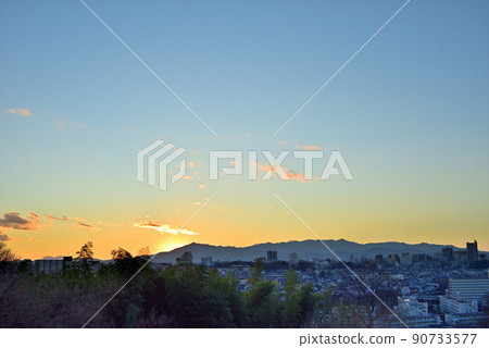 Sunset immediately after sinking in Oyama Sunset immediately after sinking in Oyama 90733577