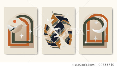 Abstract aesthetic illustrations set with arches 90733710