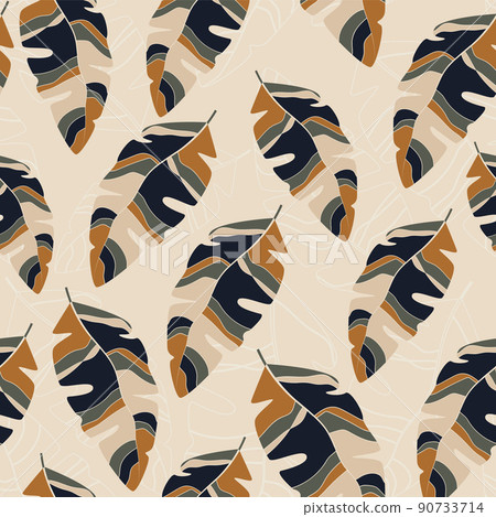 Floral seamless pattern, green, black aesthetic illustration 90733714