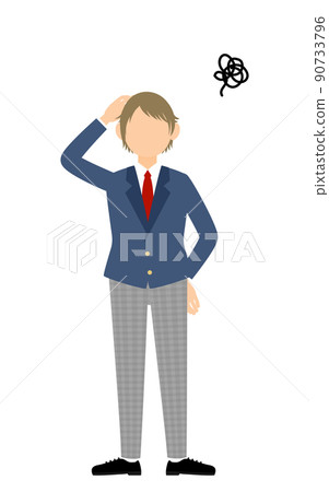 無性別學生,西裝外套制服,頭痛 無性別學生,西裝外套制服,頭痛 90733796