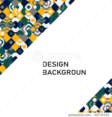 Background abstract shapes Bauhaus Modern geometric shapes triangles, square, circles of minimal shapes - Vector 90734583