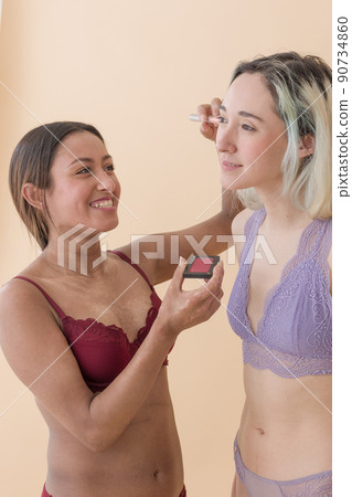 Body positivity make-up together. Scleroderma autoimmune body acceptance Latin American women 90734860