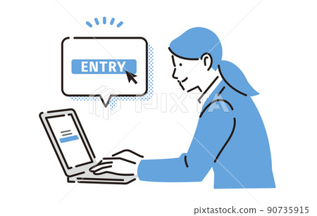 求職中的女性,她在工作機會中進行了 Web 條目 求職中的女性,她在工作機會中進行了 Web 條目 90735915