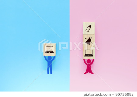 Pictogram 6 that imaged the difference in burden between men and women 90736092