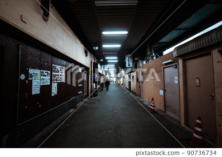 Deserted shopping street Deserted shopping street 90736734