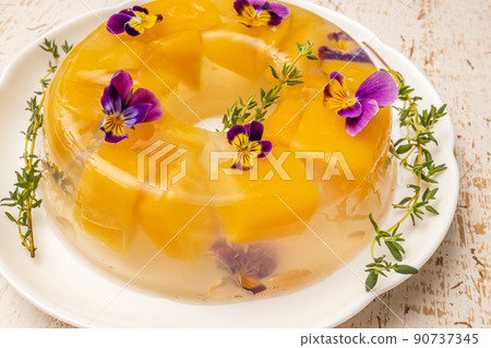 Beautiful fruit jelly Colorful sweet delicious fruit jelly 90737345