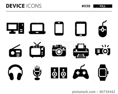 Device-related fill-style icon set_038 90738482
