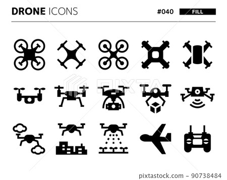 Drone related fill style icon set_040 Drone related fill style icon set_040 90738484