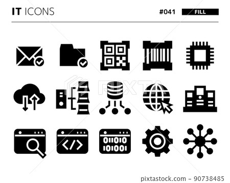 IT 相關的填充樣式圖標 set_041 IT 相關的填充樣式圖標 set_041 90738485