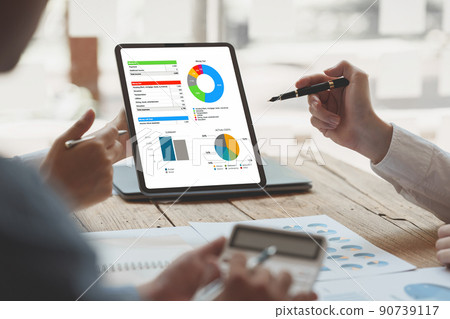 Group of Asian Business people consult advice about finance plan. Account concept. Group of Asian Business people consult advice about finance plan. Account concept. 90739117