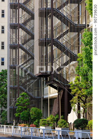 Emergency stairway of building Emergency stairway of building 90739630
