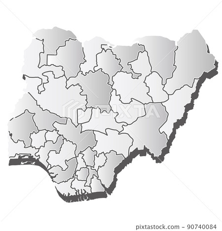 尼日利亞地圖剪影圖標 90740084