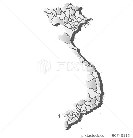 Vietnam map silhouette icon 90740115