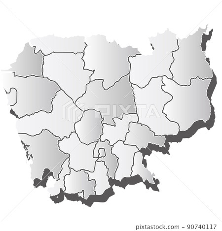 Cambodia map silhouette icon 90740117