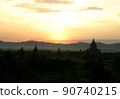 Bagan, the world's three largest Buddhist ruins, sunset 90740215