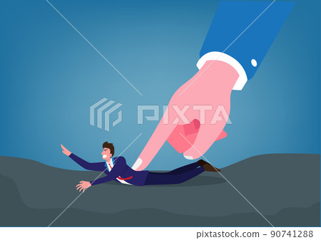 Businessman get pressed with heavy task and responsibility. Business concept vector illustration. 90741288