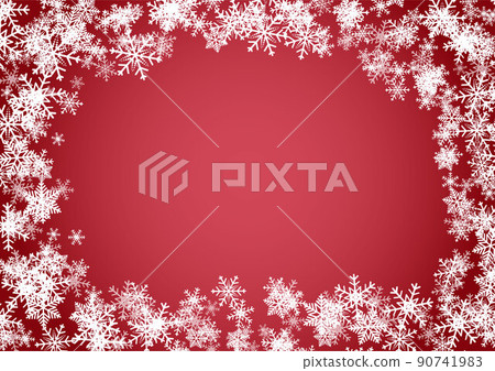Christmas ball or happy new year red vector background with white snowflake and gold ribbon Christmas ball or happy new year red vector background with white snowflake and gold ribbon 90741983