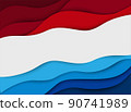 abstract circle blank paper blue and red ocean vector background, wave overlapping with shadow modern concept, for competition of business idea 90741989