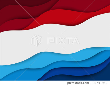 abstract circle blank paper blue and red ocean vector background, wave overlapping with shadow modern concept, for competition of business idea 90741989