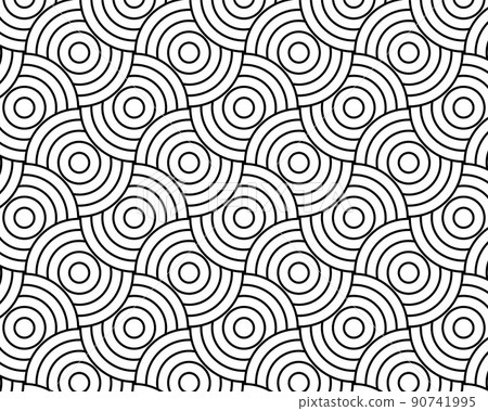 abstract circle pattern black and white tone vector background, wave overlapping with modern concept 90741995