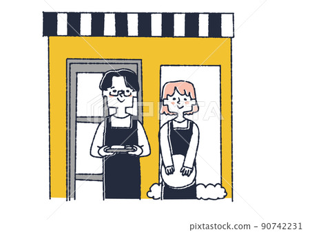 以微笑迎接顧客的夫妻經營的咖啡店。與當地居民交流的店鋪。 90742231