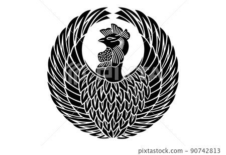 Japanese family crest phoenix circle 90742813