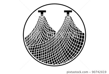 Two dry nets on a Japanese family crest thread ring 90742819