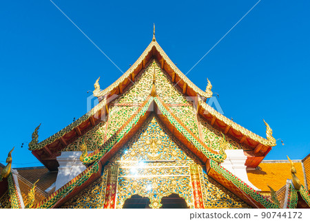 beautiful Golden mount at the temple at Wat Phra That Doi Suthep. 90744172