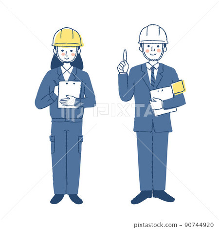 在土木工程和建築業工作的男女 90744920