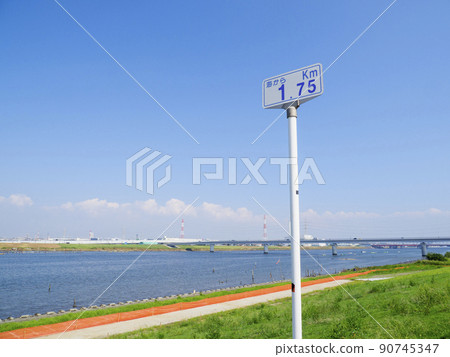 River distance marker ・ Distance from the sea ・ 1.75km River distance marker ・ Distance from the sea ・ 1.75km 90745347