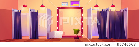 Fitting room interior in fashion store 90746568