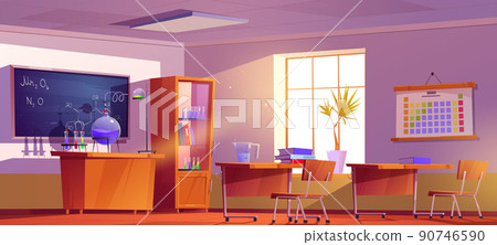 Classroom for chemistry learning in school 90746590
