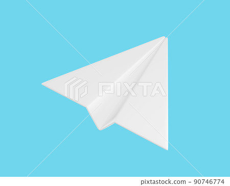 3d paper plane icon. Messaging, education and learning concept. Realistic 3d high quality render 90746774