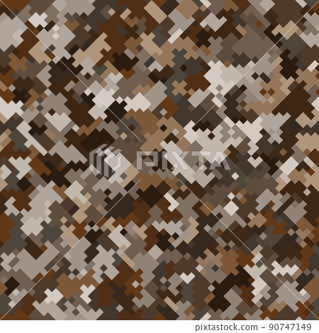 Seamless digital desert pixel camo texture vector for army textile print 90747149