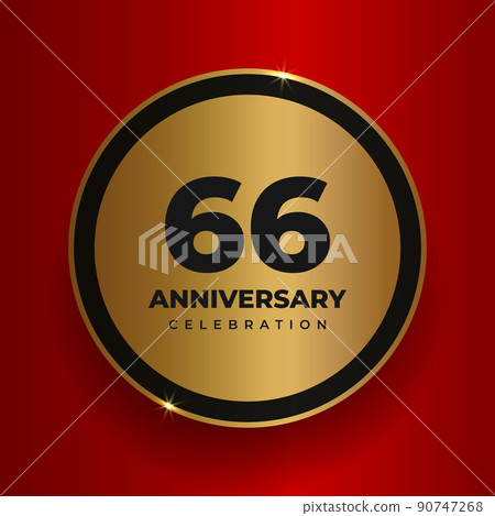 66 years anniversary celebration background. 90747268