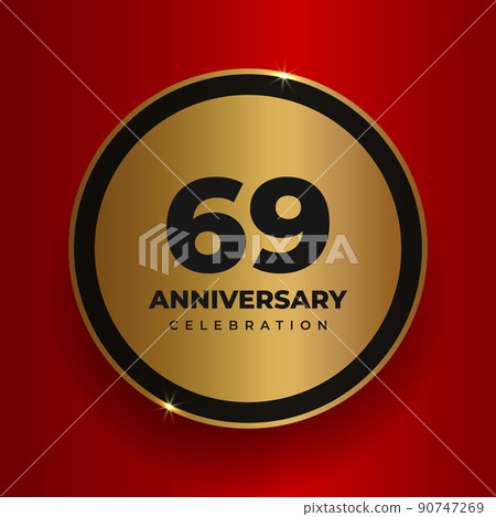 69 years anniversary celebration background. 69 years anniversary celebration background. 90747269