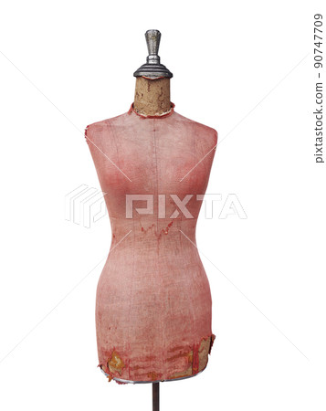 Vintage Tailor's Doll Model on white background Vintage Tailor's Doll Model on white background 90747709