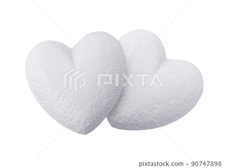 Styrofoam heart on white background 90747898