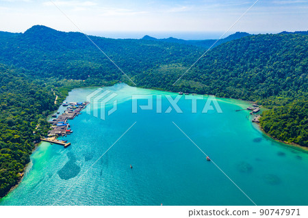 Fisherman valley between sea and forest and mountain at Koh Kood East of Thailand. Fisherman valley between sea and forest and mountain at Koh Kood East of Thailand. 90747971