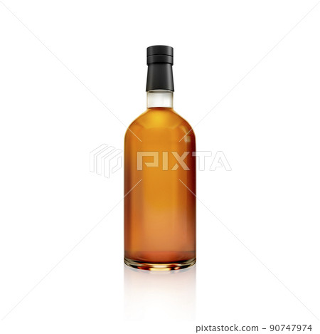 a bottle of alcohol on a white background. 3d render a bottle of alcohol on a white background. 3d render 90747974
