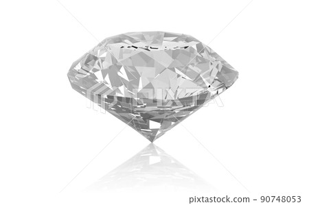 Dazzling diamond on white background. 3D render Dazzling diamond on white background. 3D render 90748053